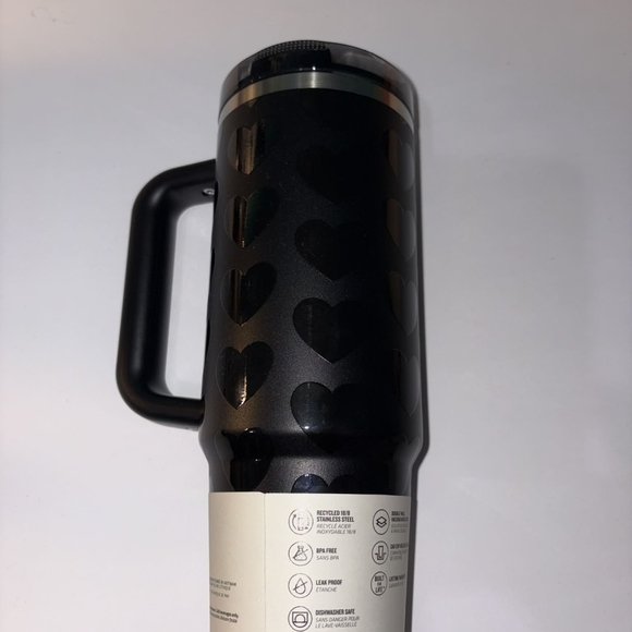 Stanley Black Tumbler with Heart Design 30oz - Picture 3 of 4